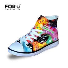 Forudesigns/Детская парусиновая обувь для детей Обувь для мальчиков и Обувь для девочек прогулки Бег открытый граффити печати High Top Sneaker Обувь