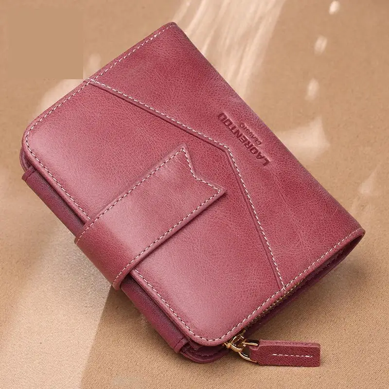 

2018 New Short Wallet Lady Leather Simple Large Tide Women Wallets Ladies Fashion Small Genuine Hot Sale Brand Women Wallet