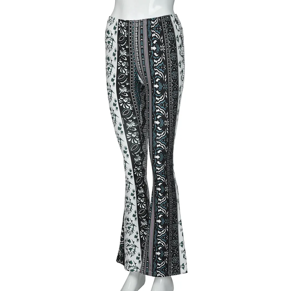 

2019 New Fashion Womens High-Waist Casual Print Sports Pants Harem Pants Bell-bottoms Yoga Pants Gym Pants Yoga Leggings