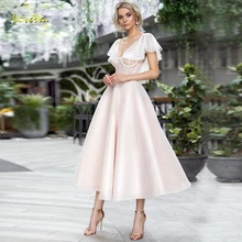 Loverxu мерцающее коктейльное платье трапециевидной формы с v-образным вырезом, шикарная аппликация, рукав-крылышко, открытая спина, длина до середины икры, Платья для вечеринок любого размера плюс