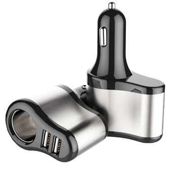 

EAFC 12V-24V Car Dual USB Charger Cigarette Lighter Socket Car Charger Adapter 5V 3.1A Charge for iPhone MP3 DVR Pad