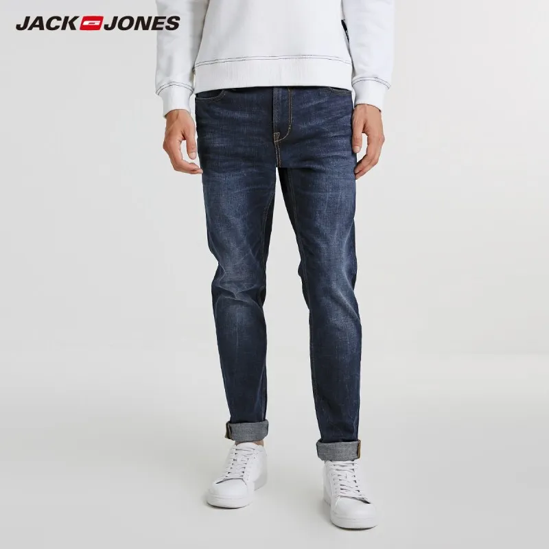 

JackJones Autumn men's personalized ripped casual versatile jeans 218332561
