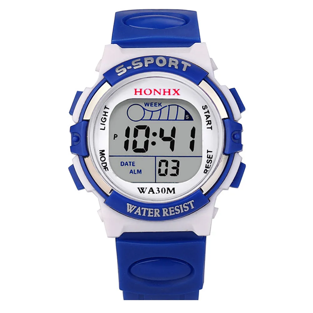 Waterproof Children Boys Digital LED Sports Watch Kids Alarm Date Watch Gift Freeshipping& Wholesale Mnycxen#D