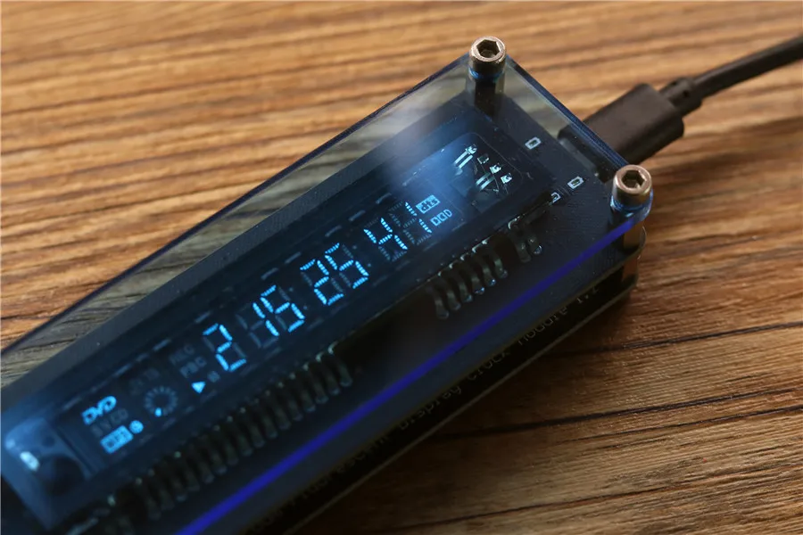 Мини-привод переменной частоты дисплей канал письмо цифровые часы музыкальный уровень USB электронные часы вакуумный флуоресцентный
