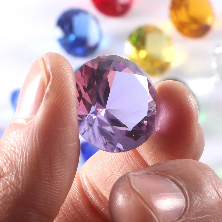 Алмазное пресс папье из кварцевого стекла фиолетового цвета 20 мм|craft crystals|craft