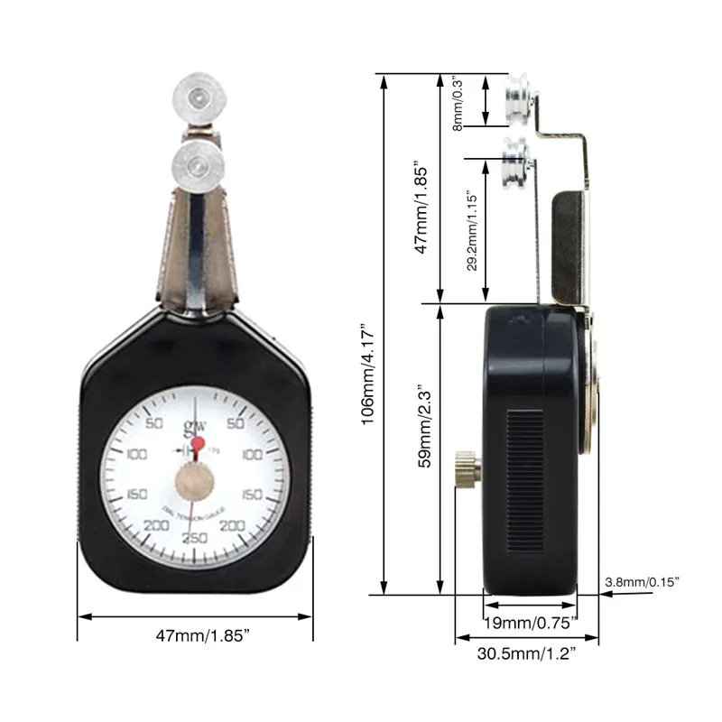 Textile Tension Meter 0-250N Newton Pressure Tester Mechanical Force Measuring Dial Tensiometer Gauge Hand Held Double Needle (6)