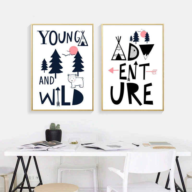 

Nordic Decoration Home Rabbit Cartoon Poster Wall Art Print Canvas Painting Baby Room Decor Decoracion Nordica Cuadros Unframed