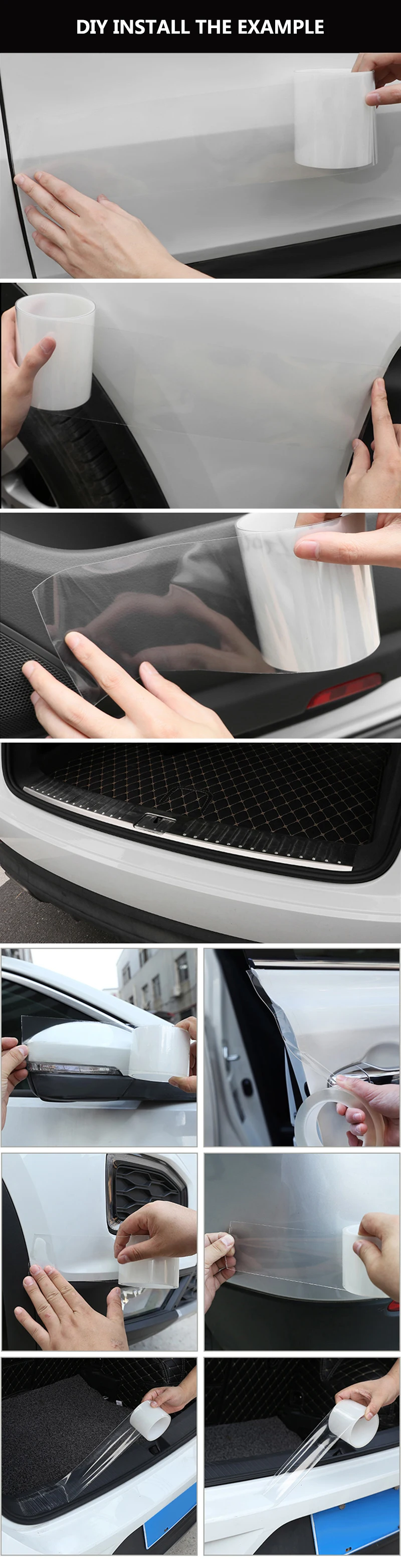 Автомобильная защита для автомобильной двери стикер полоса пленка прозрачная резина авто боковой щиток анти столкновения Накладка защита