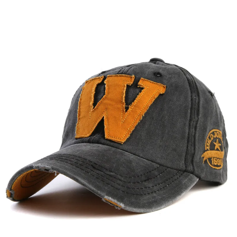Горячие Хлопчатобумажные вышитые буквы W бейсбольная Кепка snapback кепки