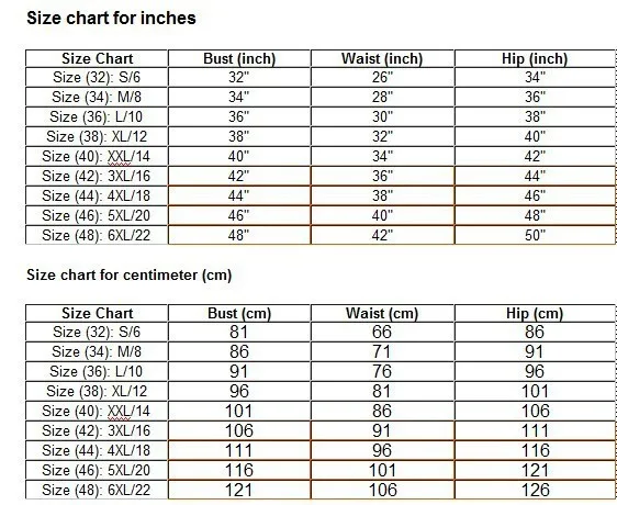 China Size To Us Size Chart