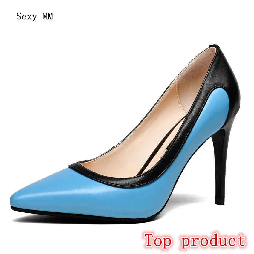 

Genuine Leather Stiletto High Heels Women Pumps Woman High Heel Wedding Party Shoes Kitten Heels High Quality