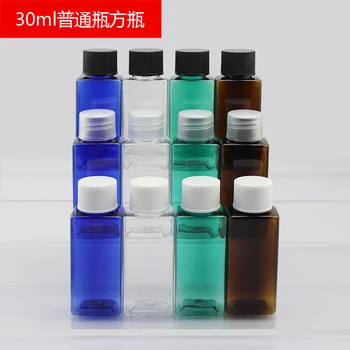 

Small Sample Bottle 30ml Square Ordinary Cap Plastic PET Bottle 20pcs/lot