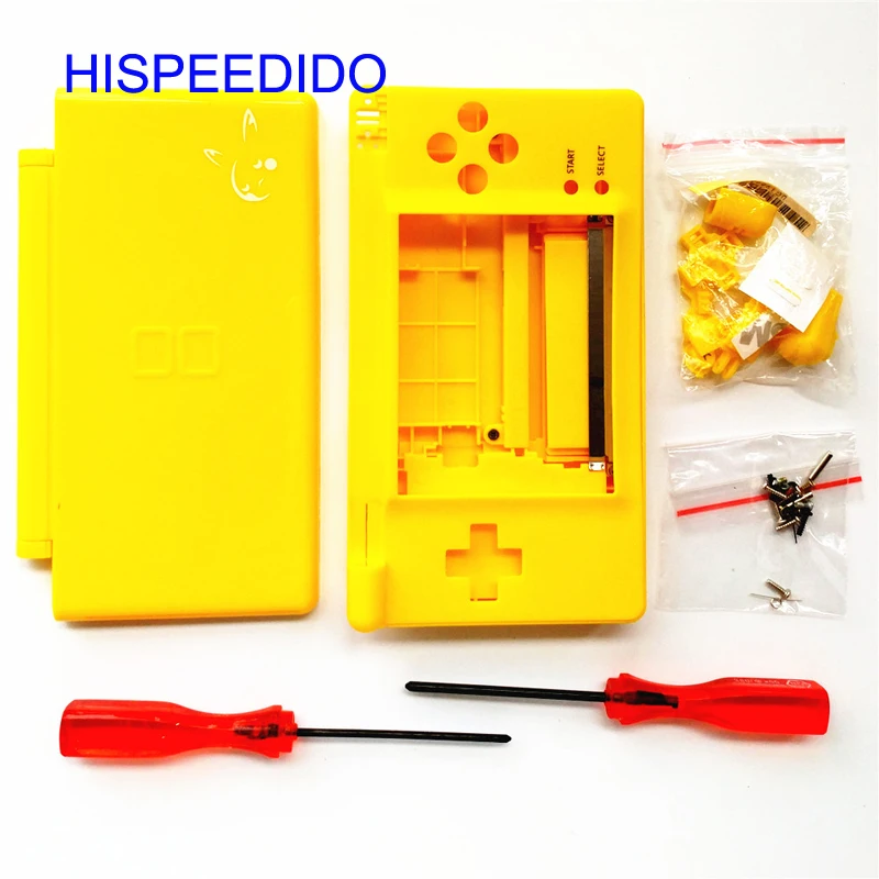 

HISPEEDIDO For NDSL Pikachu Limited Edition For Mario Case Cover for Nintendo DS Lite Shell Housing with Button Kit Full Set