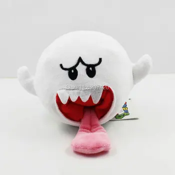 

10cm Super Mario Bros Boo Ghost With Tanooki Tail Plush Toy Soft Dolls