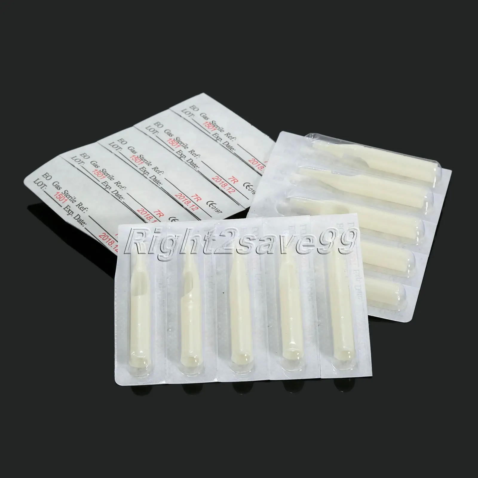50Pcs 9RT Disposable Plastic Tattoo Tips Round Sterile Tattoo Needle Nozzles Tube For Permanent Makeup Machine