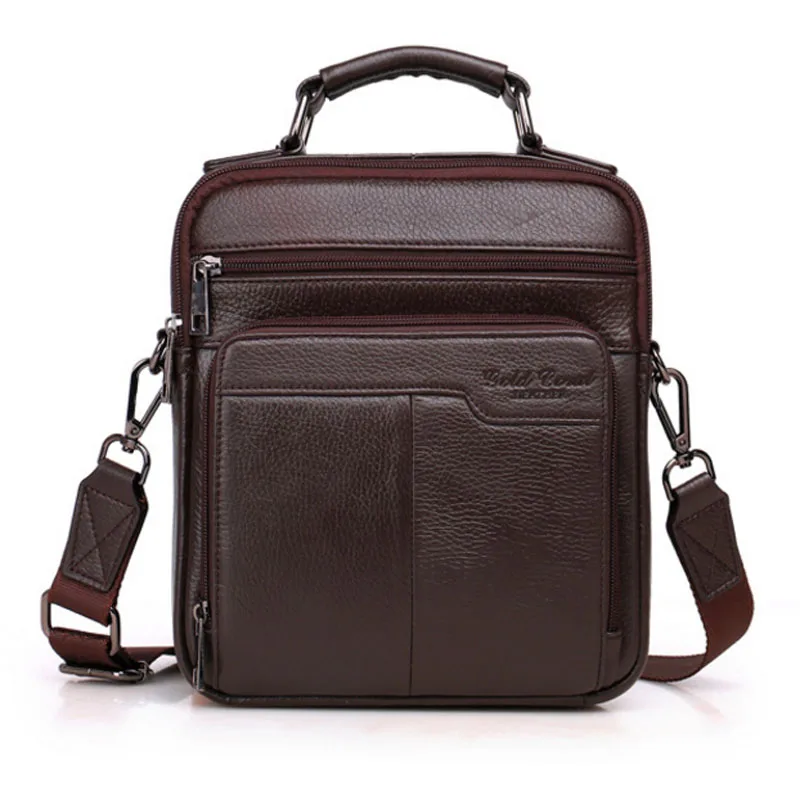 Новая мужская кожаная сумка из воловьей кожи первого слоя модная деловая через