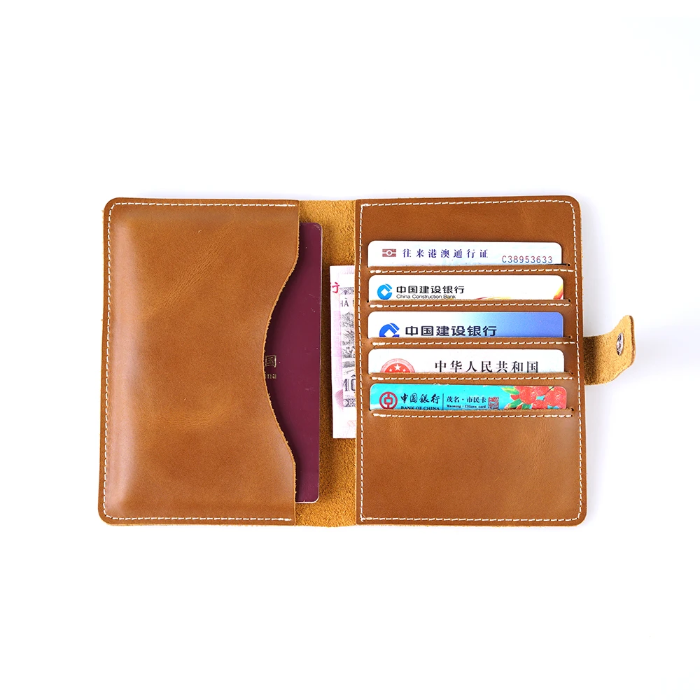 Кошелек унисекс из воловьей кожи, держатель для карт, классический Passcard, многофункциональное хранение документов, двойной держатель для кредитных карт