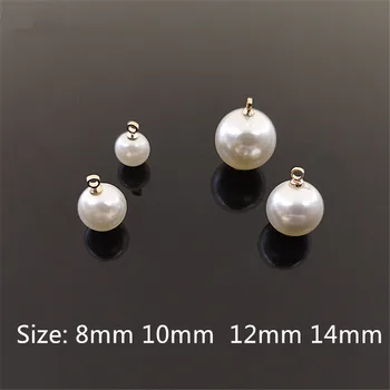 

20pcs/lot ABS Pearl Ball Bead Pendant For Women Handmade Earrings Bracelet Necklace Shoes Brooches Charms DIY Jewelry Findings