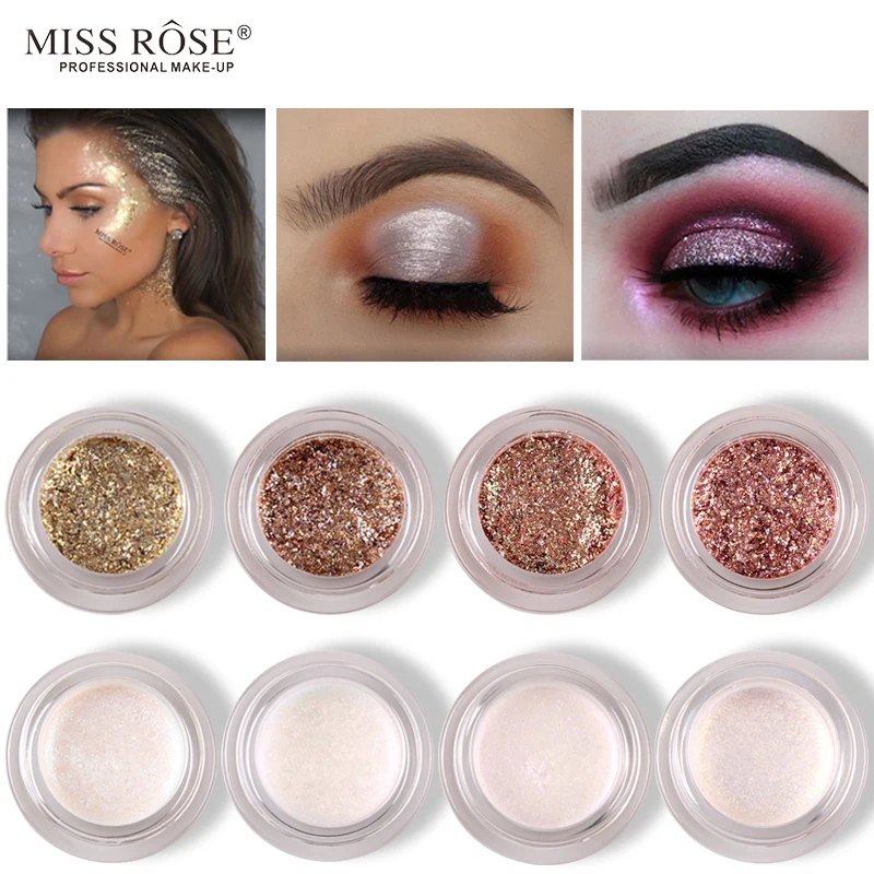 MISS ROSE блестки пудра для век Пигмент палитра макияж бриллианты сияющие серебряные