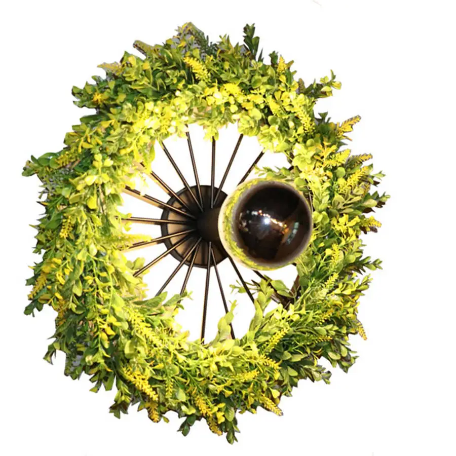 

art deco Artificial plants ring vintage wall lamp for dining room bar cafe loft decor led wall light creative design stair light