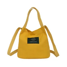 2019 New Fashion Simple Literary Canvas Small Bucket Bag Wild Female Bag Handbag Mini Shoulder Messenger Bag new tide retro tofu box mini small bag wild flight attendant shoulder messenger simple handbag