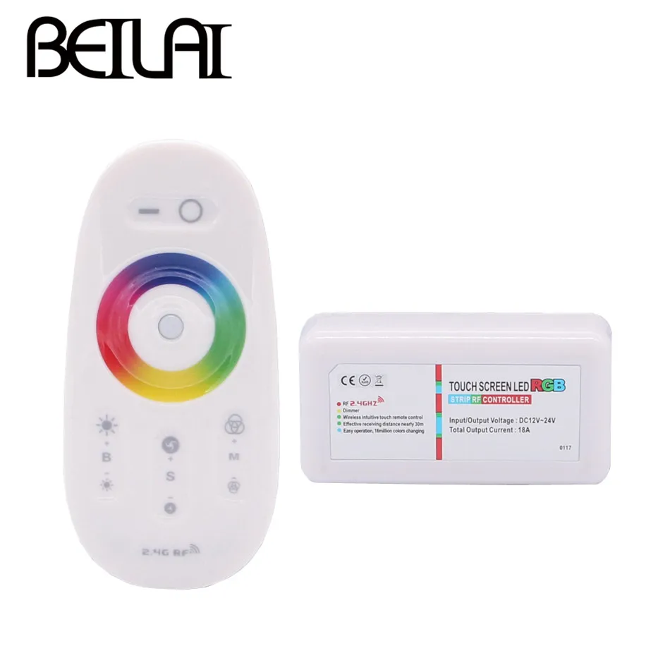 DC12 24V 3 канала 18A RGB светодиодный контроллер 2 4G RF сенсорный экран пульт