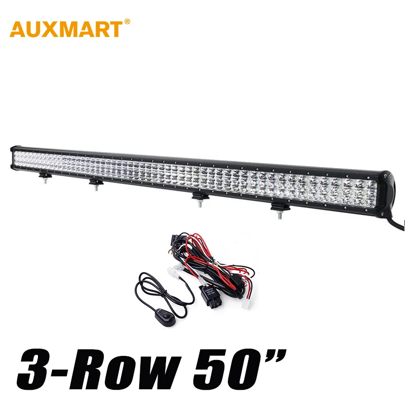 

NEW 3-Row 648W 50" Spot Flood Combo Beam LED Work Light Bar Offroad ATV Truck 4x4 UTV 4WD Truck 12V 24V Camper Tractor Trailer