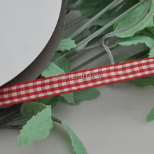 Upick 3/8″ 10mm Red One Roll Tartan Plaid Ribbon Bows Appliques Sewing Crafts 50Y