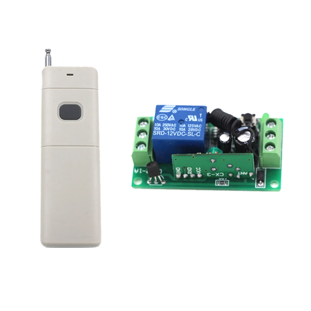 

3000M Long Range DC 9V 12V 24V 1 CH 1CH RF Wireless Remote Control Switch System,315/433 MHz,Transmitter + Receiver