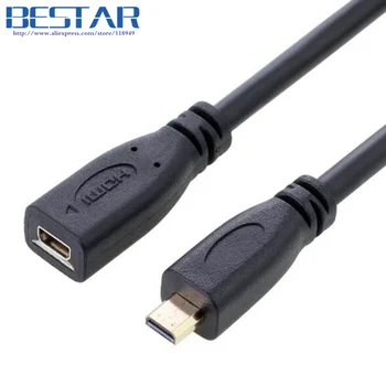 

2017 NEW HDMI D type extension cables Micro HDMI male to female Cable MicroHDMI Micro-HDMI 1FT 30CM for Camcorder Camera Tablet