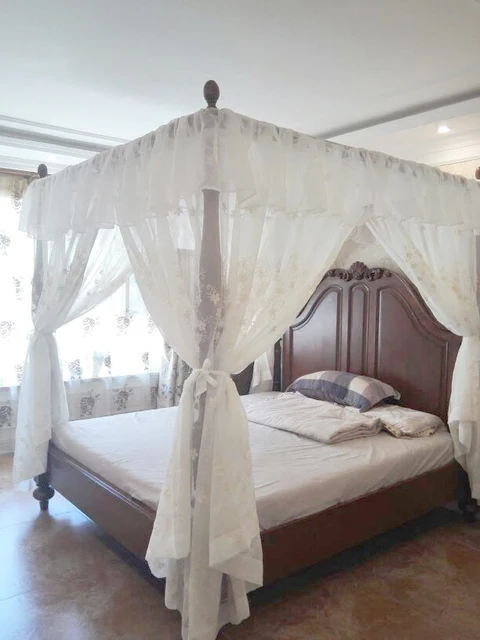 2018 Moustiquaire Embroidered Canopy Bed Curtain Valance Drapery