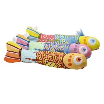 

2 PCS Catnip Toys Multicolor Cotton Cloth Fish Shape Catnip Toys for Cats Built-in Sounder Dirt-resistant Interactive Cats Mint