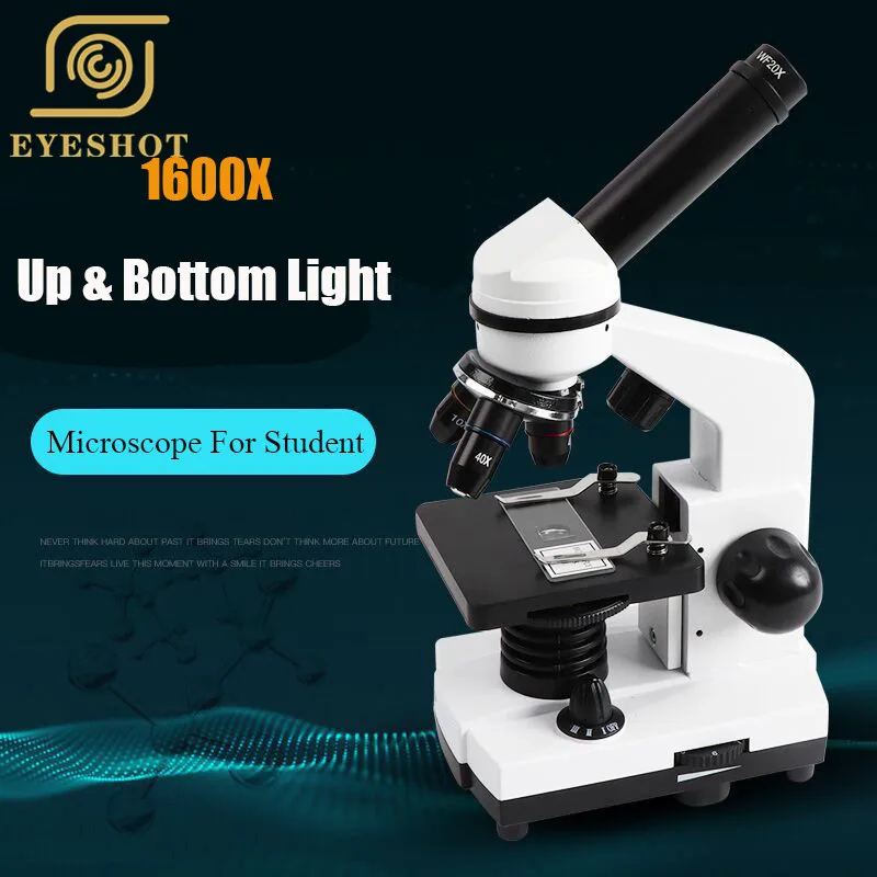 

1600X Monocular Objective lens Microscope student Lab Magnification Educational Biological Professional Eyepiece Microscope