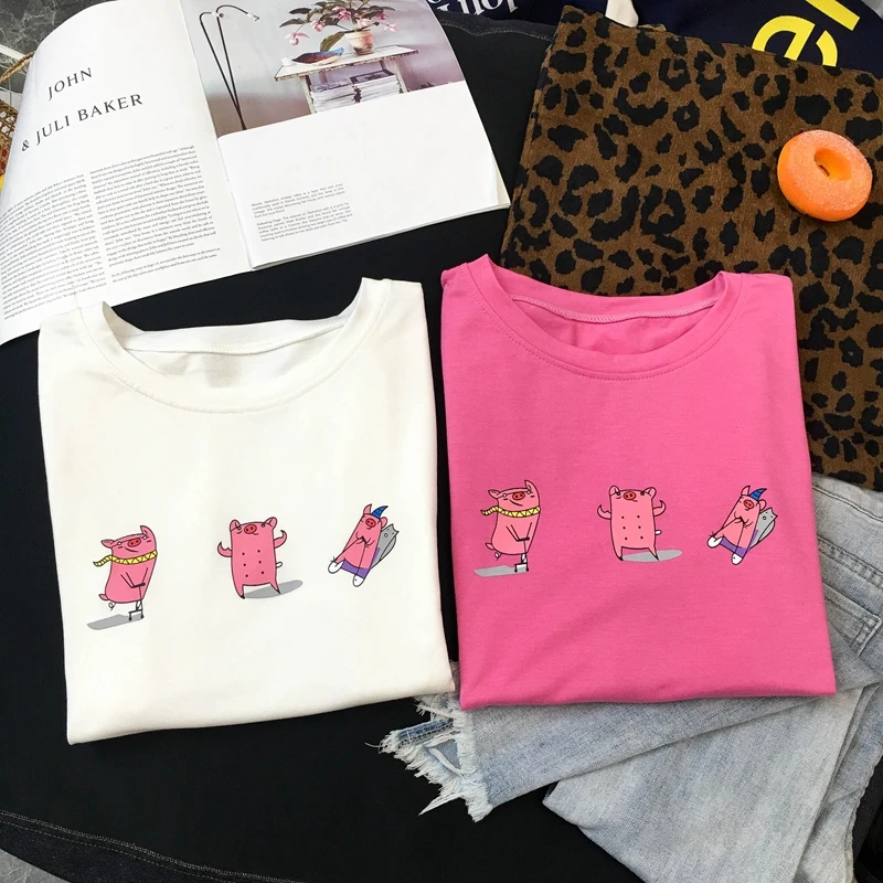 Women T shirt Zaraing Cotton Tee Shirt Femme Harajuku Summer Korean Clothes Vintage Cartoon Short Sleeve T shirts Mickey Cartoon