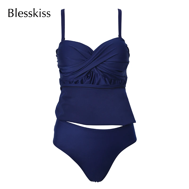 Blesskiss Super Push Up Tankini Swimsuit Women 2021 Plus Swimwear Dress Underwire Retro Swim Wear For Bathing Suit Large|Body Suits| - AliExpress