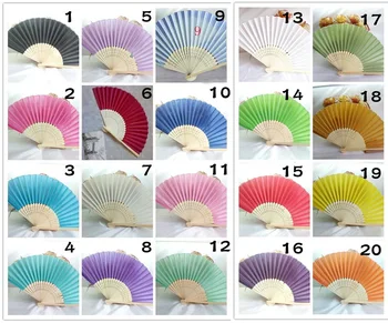 

200pcs Bride silk hand fan with bamboo ribs, craft fan wedding bridal shower favor party gift wen6542