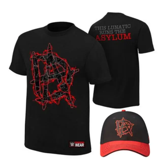 2019 الملابس + قبعة دعوى الصيف AJ تي شيرت اثنين قطعة المصارعة دعوى موضة تي شيرت جديد القطن تي شيرت تي شيرت رجالي نمط