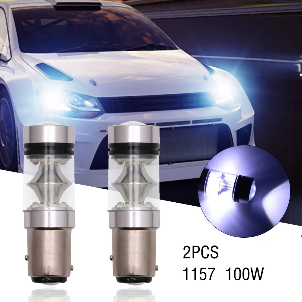 2 шт./компл. 1156 1157 2828 SMD 100 Вт Светодиодная лампа C ar D RL дневная ходовая