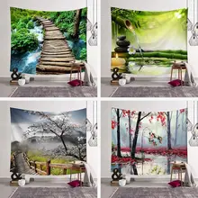 Natural Scenery Hanging Wall Tapestry Polyester Yoga Mat For Home Bedroom Decor Camping Tent Travel Sleeping Pad Wall Tapestry
