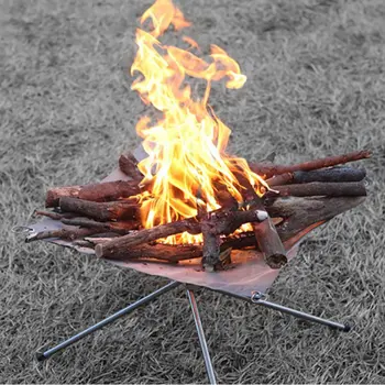 

Camping BBQ Grill Foldable Wood Stove Wood-Burning Stove Portable Outdoor Stove Pocket Backpacking Survival Tool