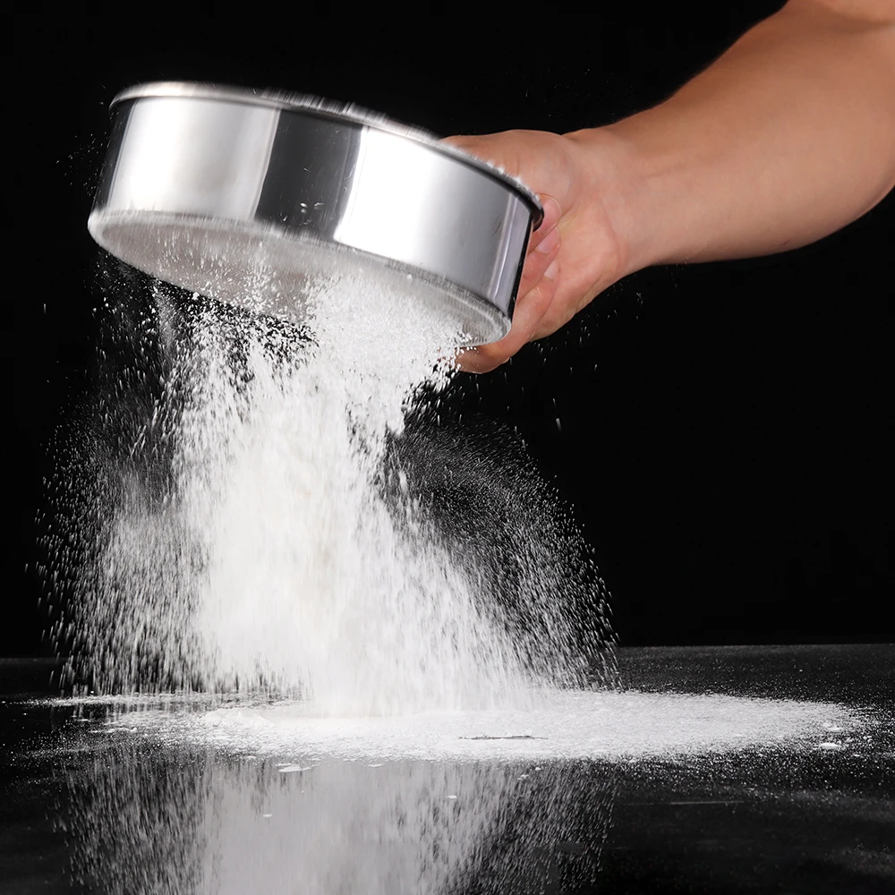 New Thickened Stainless Steel Flour Sieve Colander Powdered Sugar