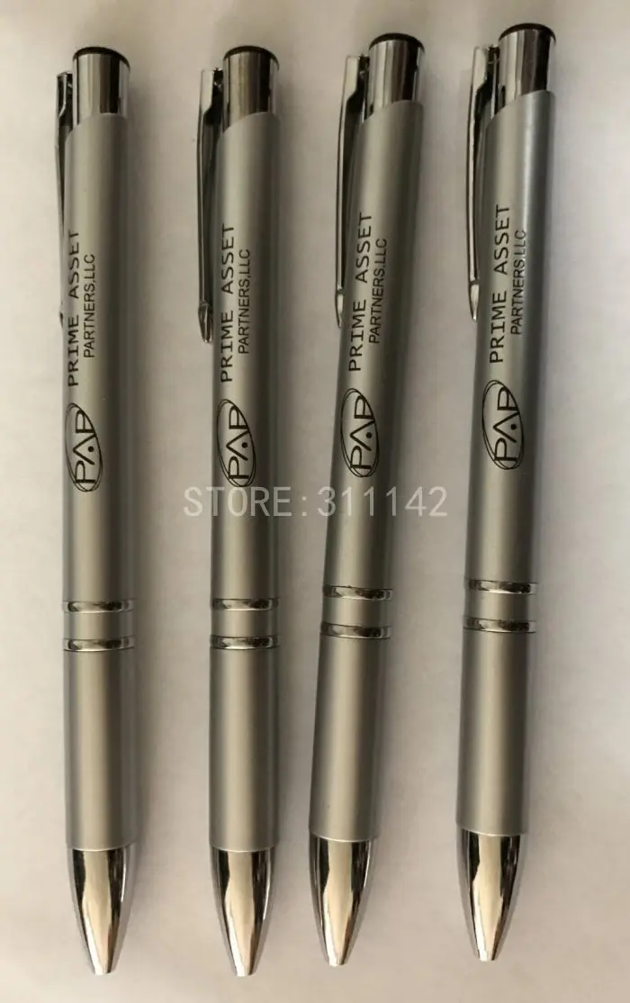 US $296.00 1000 custom silver ballpoint pens print personal logo advertising pen with logo ballpoint pen manufacturer plastic promotion pen