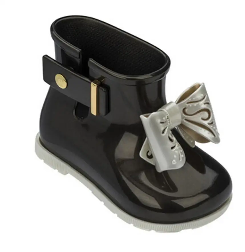 Мини Дети Девочки Дождь сапоги сандалии бабочка-узел водонепроницаемая обувь для мальчиков и девочек Нескользящие сандалии для девочек ботинки для маленьких девочек