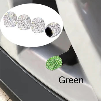 

4Pcs Diamond Car Styling Wheel Tire Valve Caps Cover For Renault Megane Logan Mitsubishi Lancer VW Tiguan Golf 4 7 6 T5 T4 Jetta
