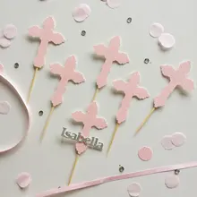 Пользовательские блестки Крест кекс христианхристианское распятье церемония baby shower День рождения украшения Еда Набор для вечеринки