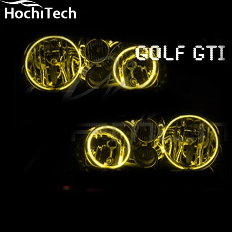 4pcs Super bright 7 color RGB LED Angel Eyes Kit with a remote control car styling for Volkswagen golf 4 GT 1998-2004