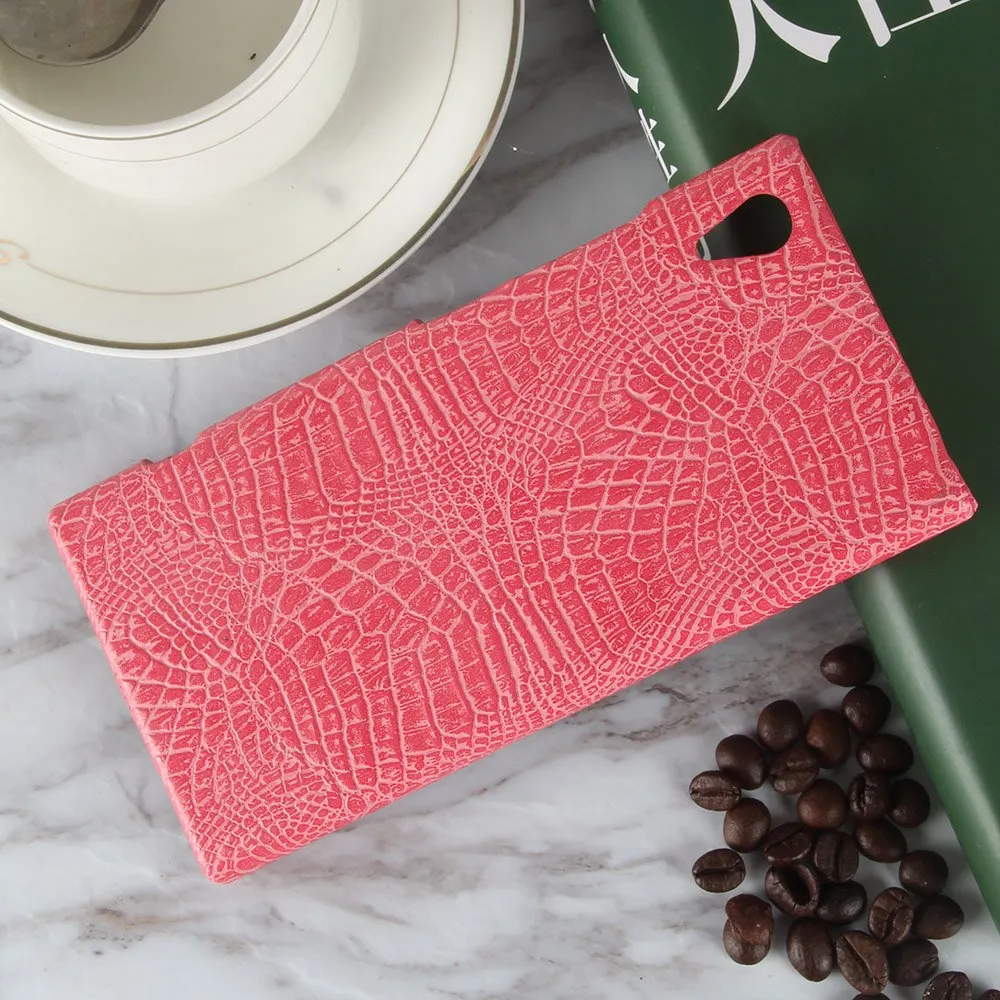 

For Sony Xperia XA1 Plus Case Cover Luxury Crocodile Pattern Leather Back Cover Hard PC Funda For Sony XA1 Plus G3412 G3421