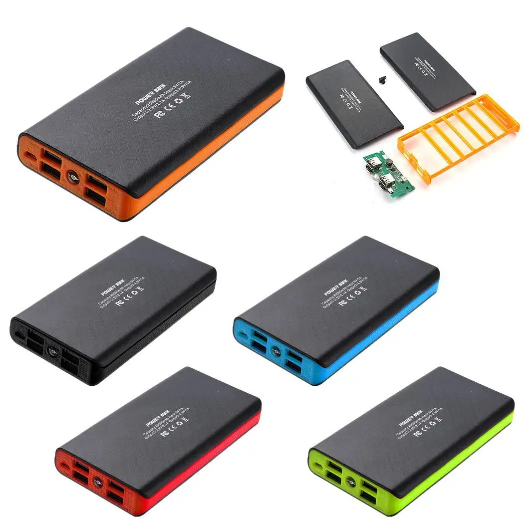 

[Case] Power Bank Case 4USB Output Ports Fast Charging Mobile Power Box External Battery Charger Housing DIY Kits With LED Light
