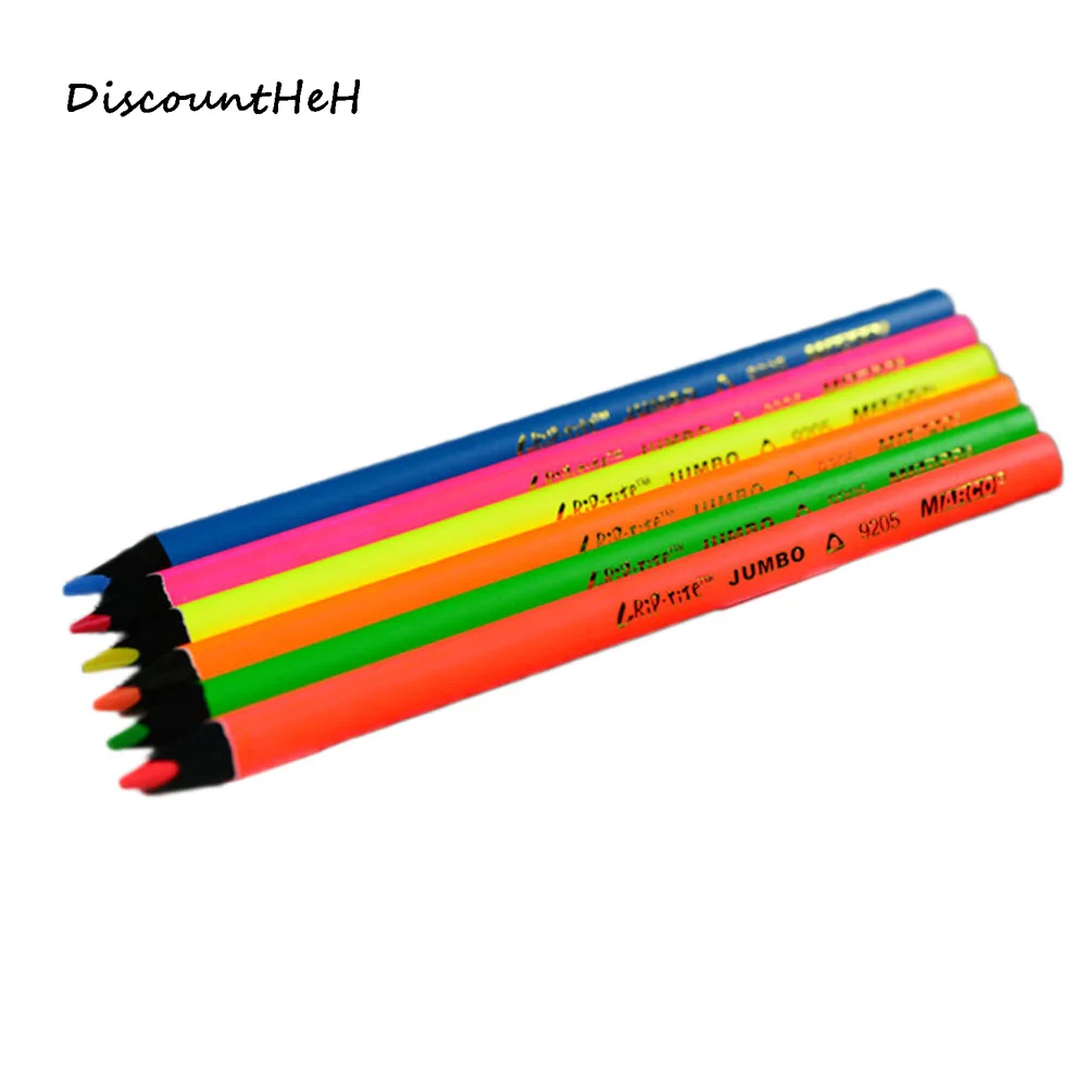 6Pcs/set Pencil Highlighter Fluorescent Marker Pencil Drawing Colour