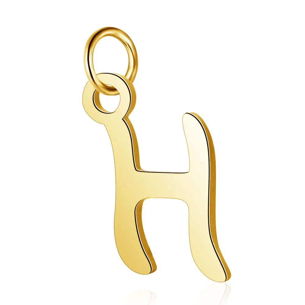 Золотой кулон "инициалы" из A-Z букв всех алфавитов DIY Шарм для изготовления ювелирных изделий Модное Имя ожерелье кулон 5 шт./лот - Окраска металла: H